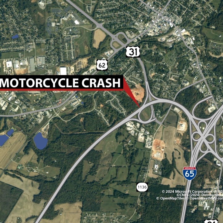 Map of motorcycle crash hardin county